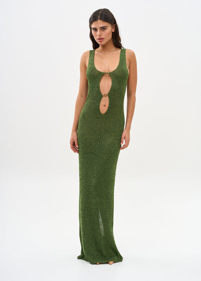 SHEILA GLITTER JUNGLE GREEN - DRESS