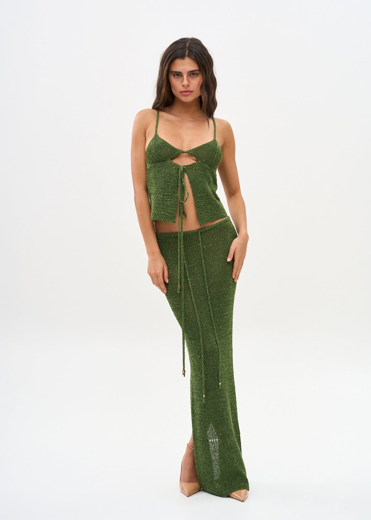 ASTRA GLITTER JUNGLE GREEN - SKIRT