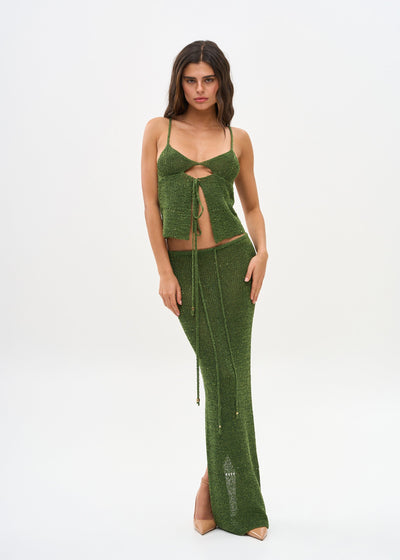 ASTRA GLITTER JUNGLE GREEN - SKIRT