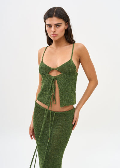 ASTRA GLITTER JUNGLE GREEN - SHIRT