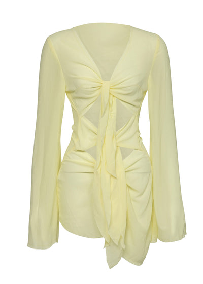 MACI DAISY YELLOW - MINI DRESS