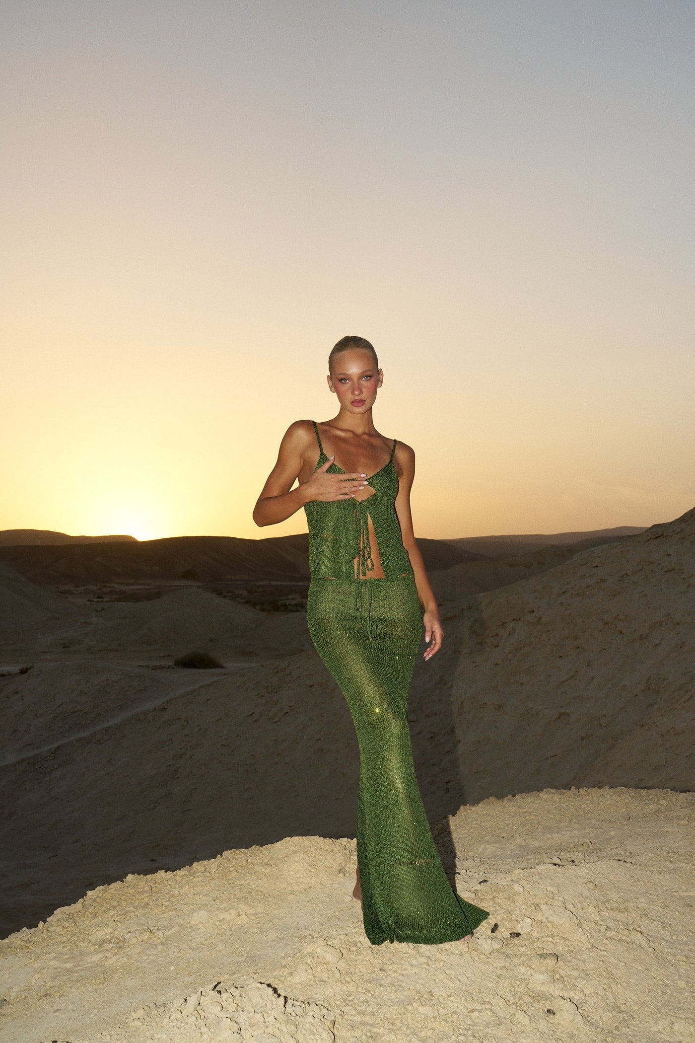 ASTRA GLITTER JUNGLE GREEN - SKIRT