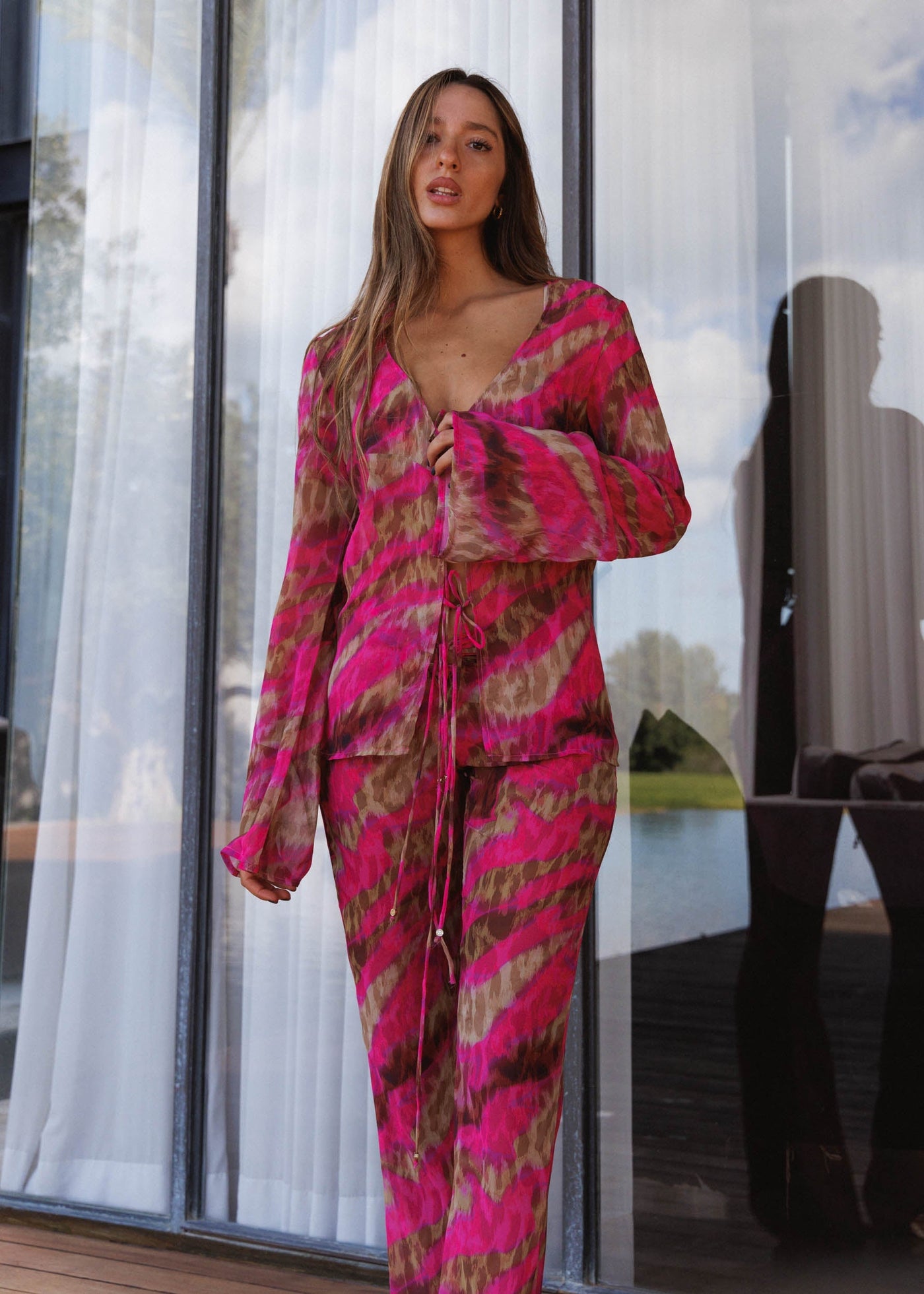 TERESA PINK BROWN JUNGLE - PANTS