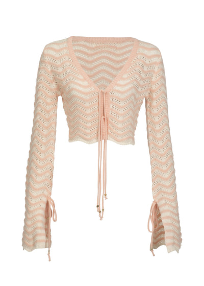 MIANA KNITTED PINK STRIPES - SHIRT