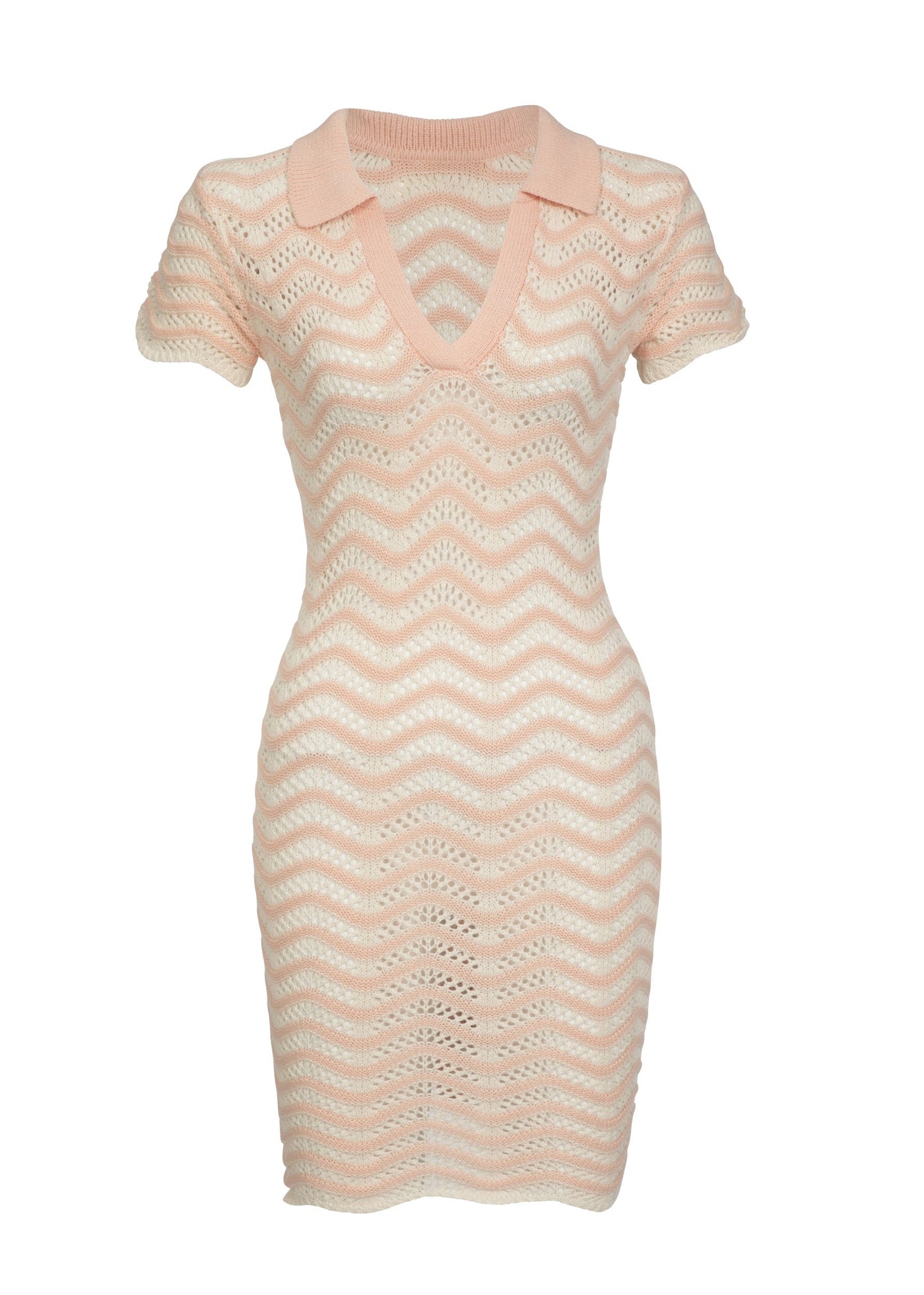 COCO KNITTED PINK STRIPES - MINI DRESS