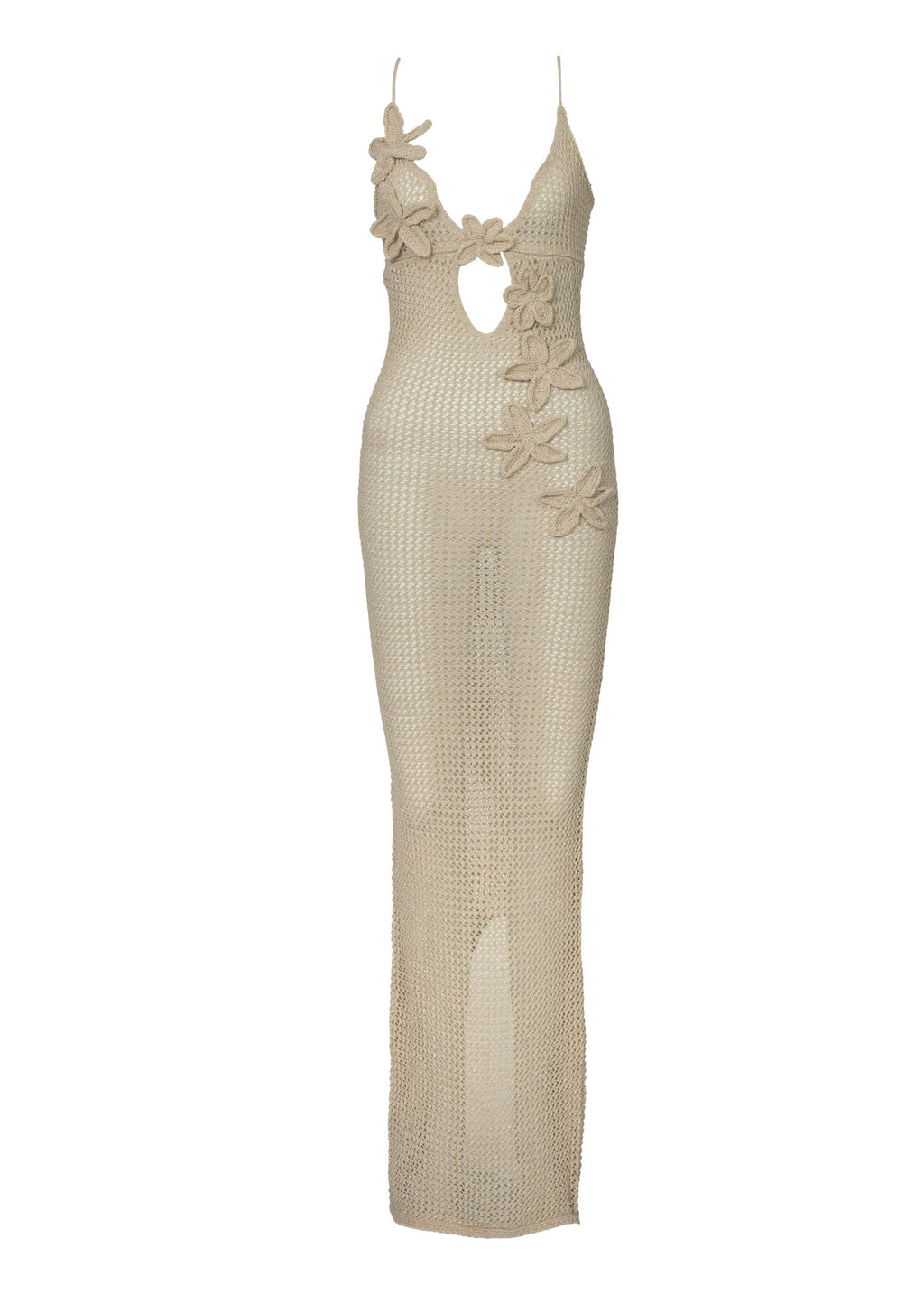 HILSA KNITTED SAND - MAXI DRESS