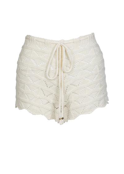 MINA KNITTED WHITE - SHORTS