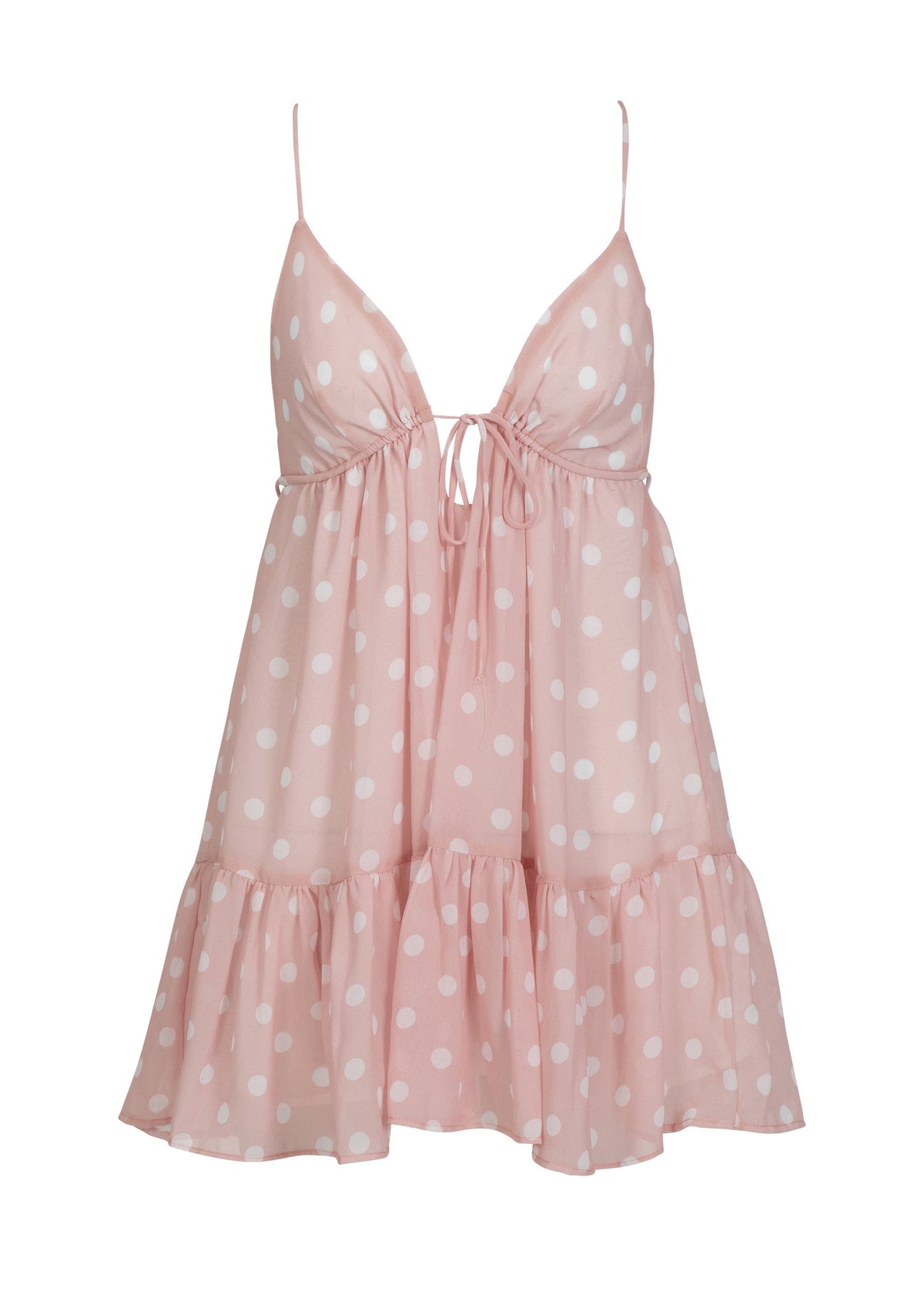 VESI PEACH POLKA - MINI DRESS