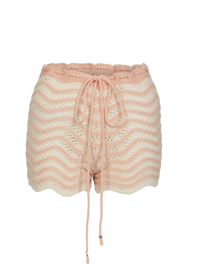 MINA KNITTED PINK STRIPES - SHORTS