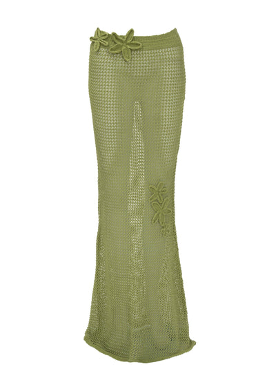 YOKO GLITTER OLIVE GREEN - SKIRT