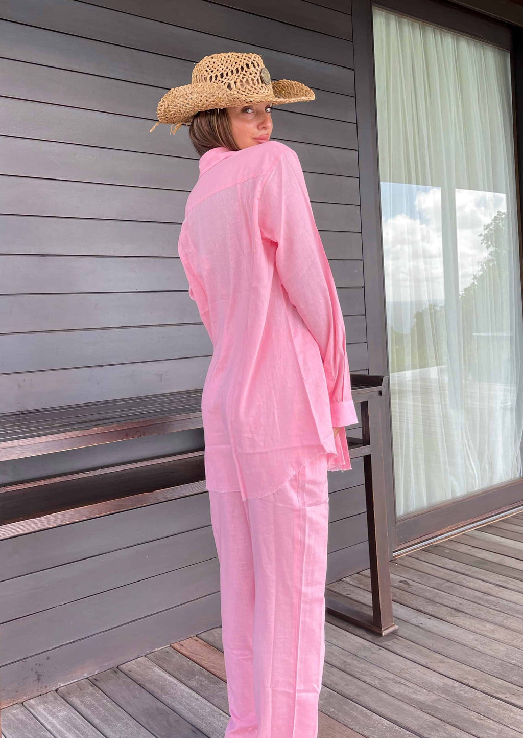 SANDY LINEN BABY PINK - SHIRT