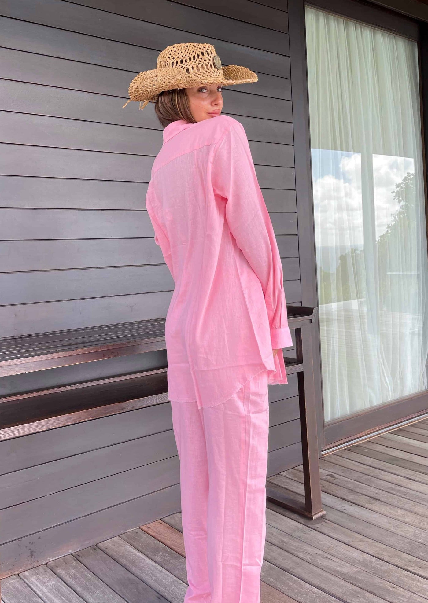 SANDY LINEN BABY PINK - SHIRT