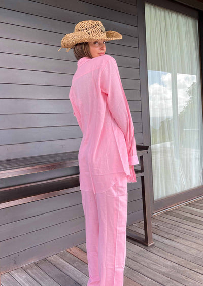 SANDY LINEN BABY PINK - SHIRT
