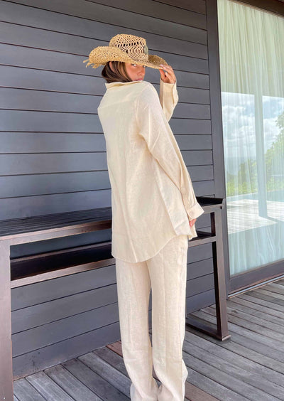 SANDY LINEN BEIGE - TOP