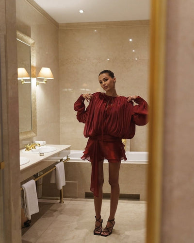 Isla Pleated Mini Dress