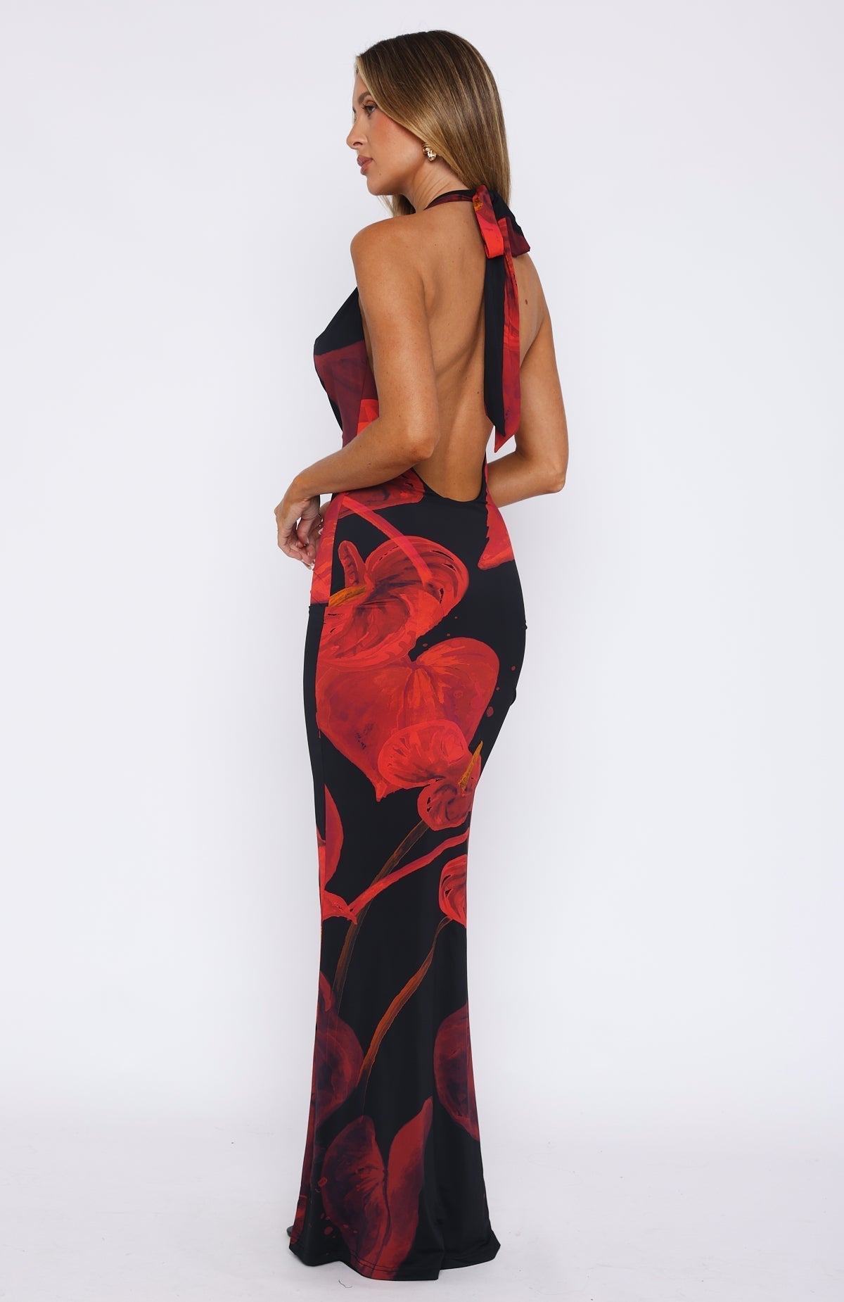 AMELIA PRINTED HALTER DRESS