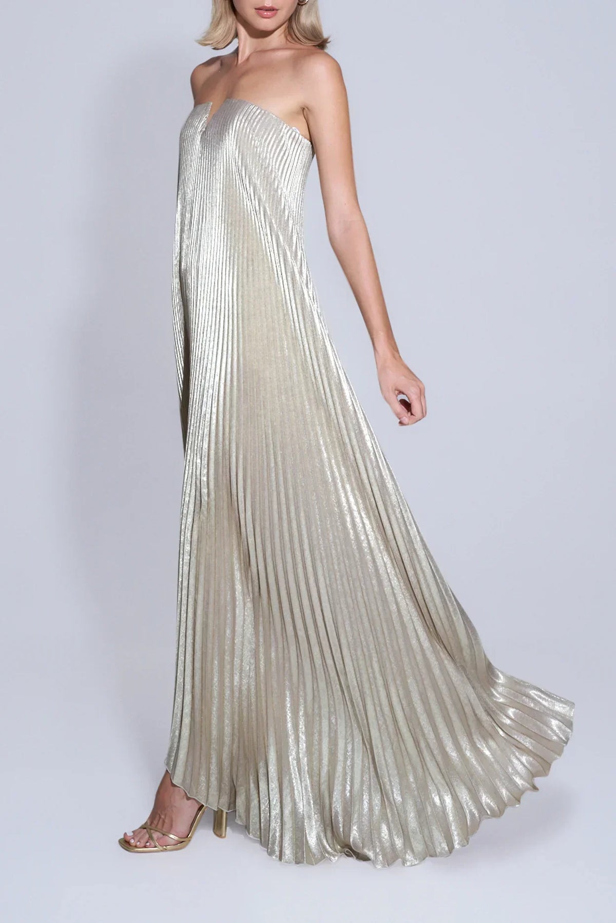 Ayla Gold Drape Dress