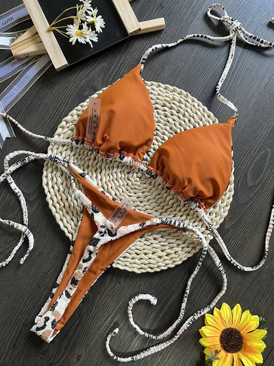 Bright Bikini - Tan Leopard Print