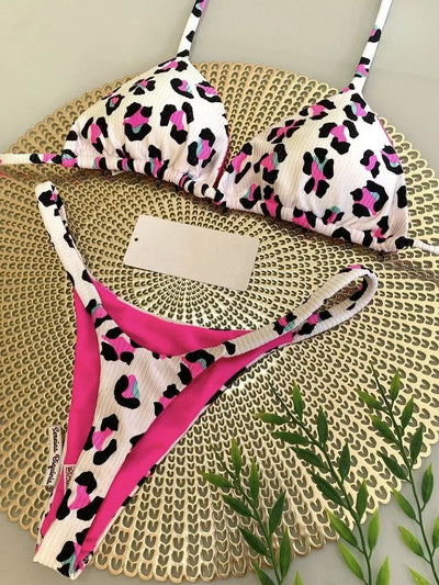 Bright Bikini - Pink Leopard Print
