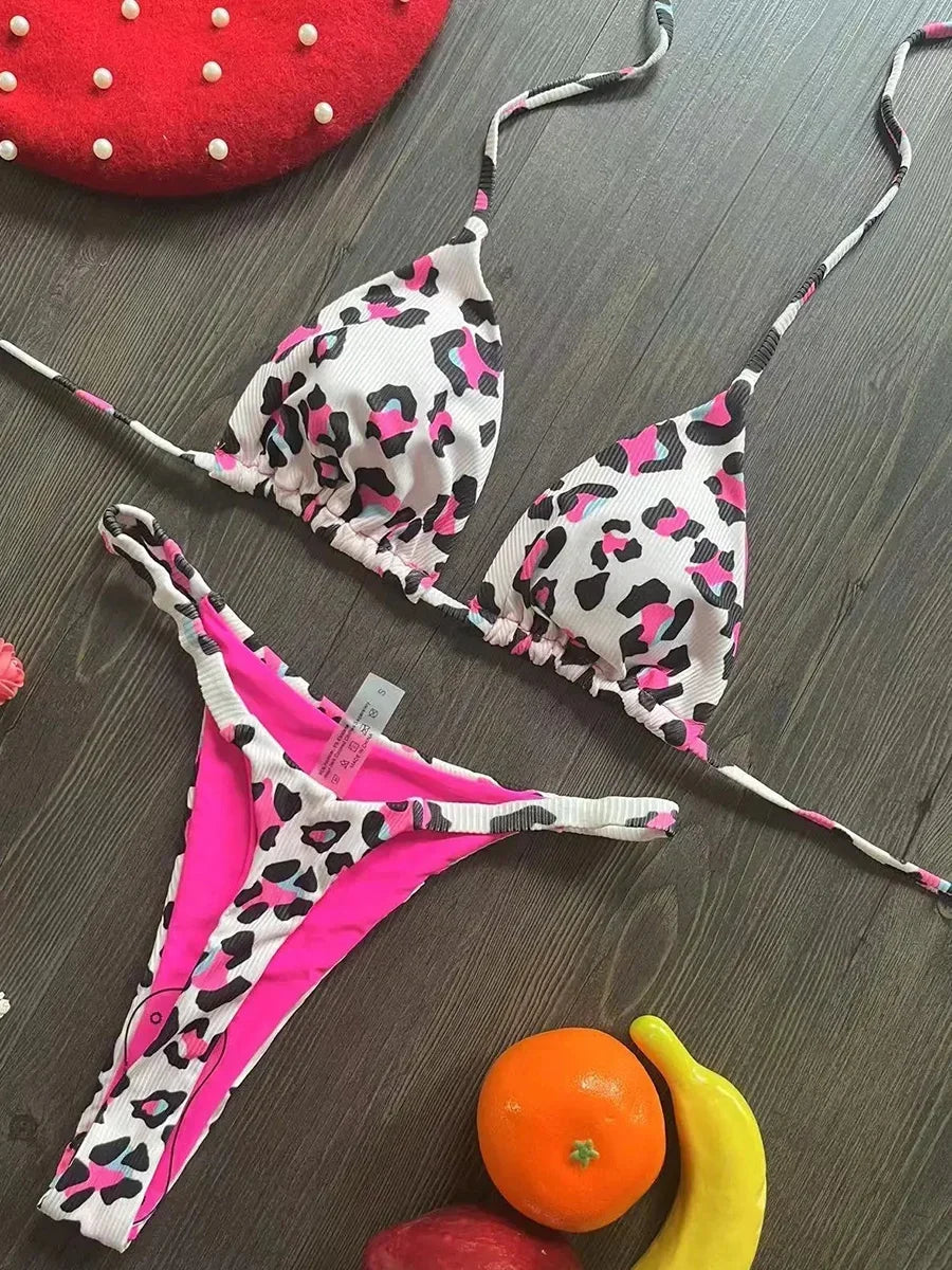 Bright Bikini - Pink Leopard Print