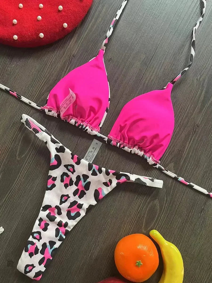 Bright Bikini - Pink Leopard Print