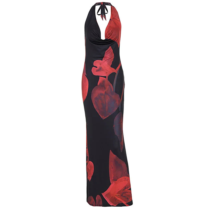 AMELIA PRINTED HALTER DRESS