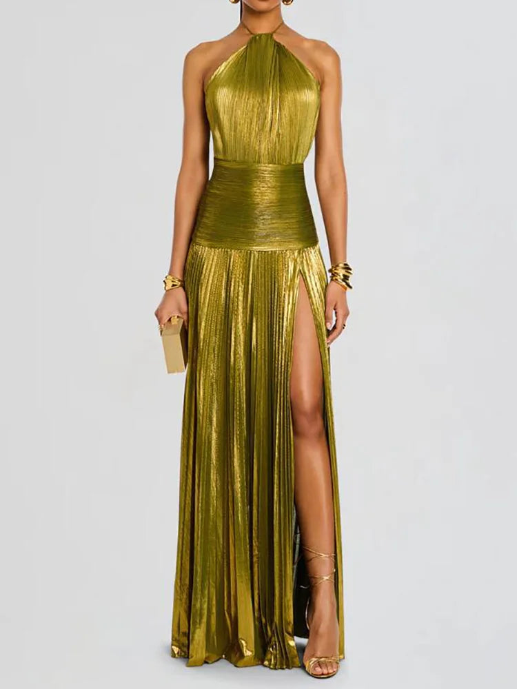 Aurelia Gown In Golden Olive
