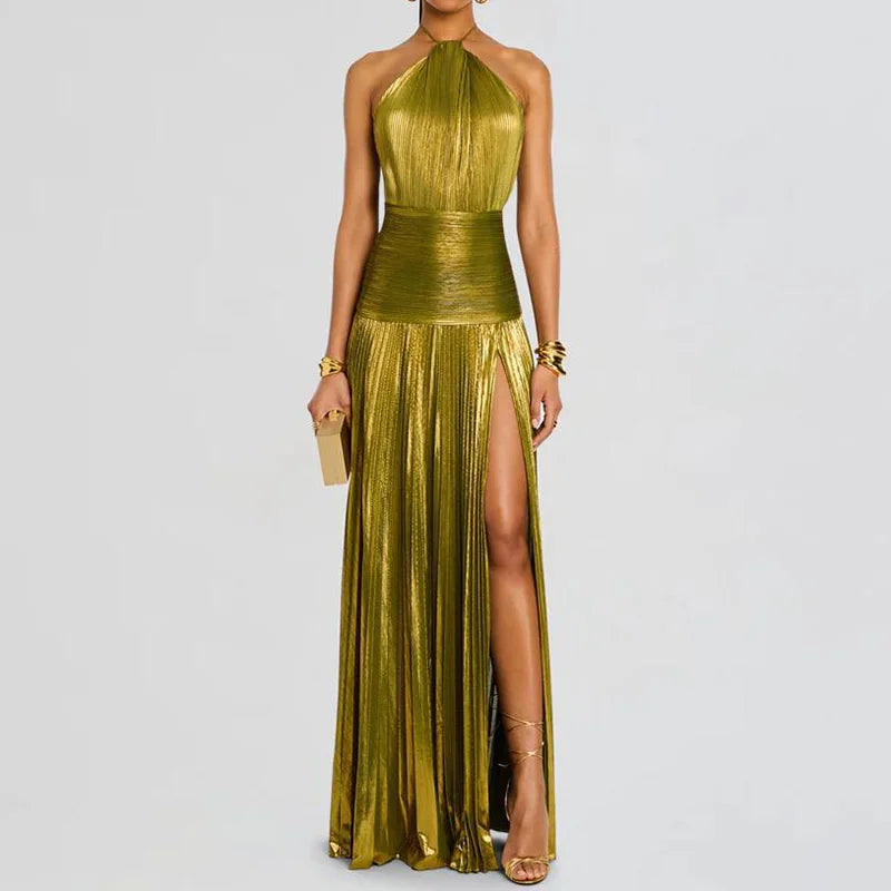 Aurelia Gown In Golden Olive