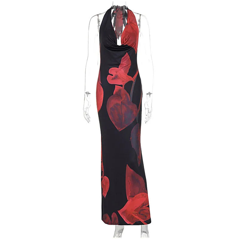 AMELIA PRINTED HALTER DRESS