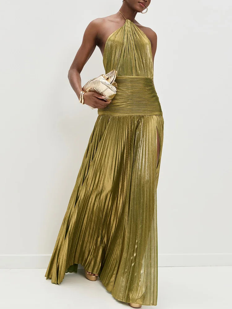 Aurelia Gown In Golden Olive