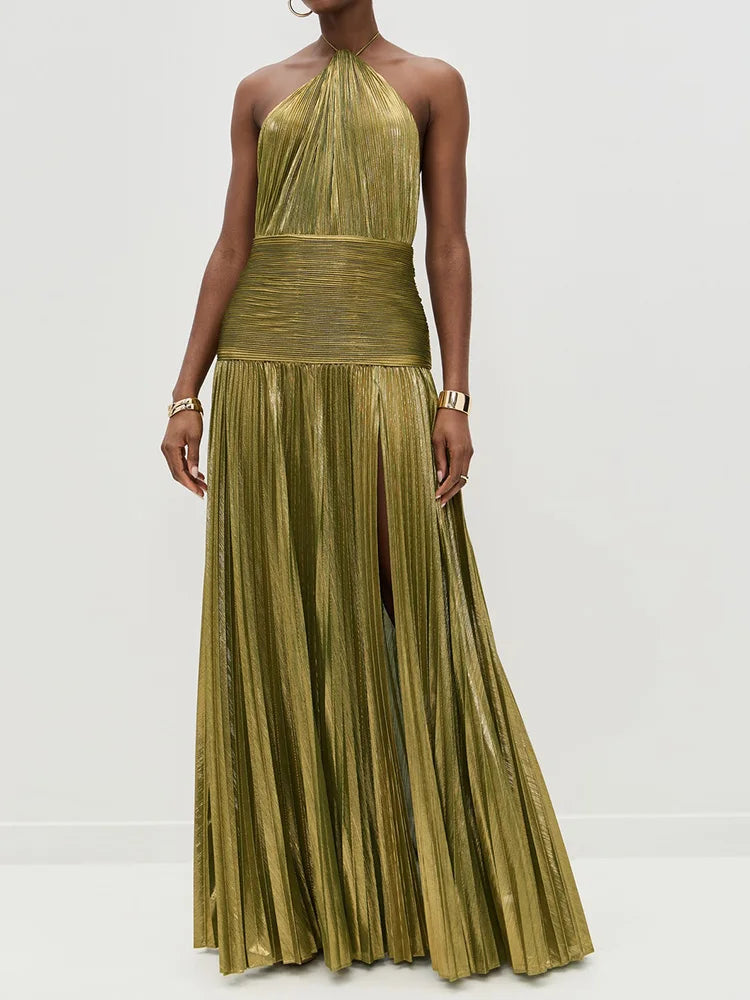 Aurelia Gown In Golden Olive