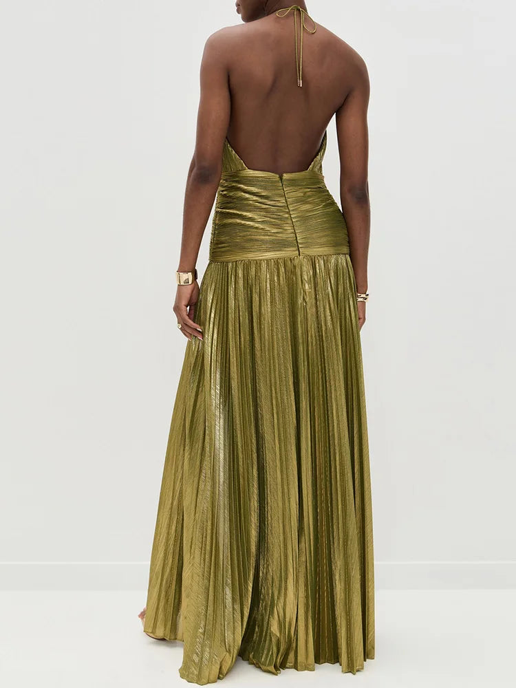 Aurelia Gown In Golden Olive