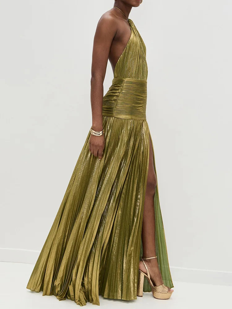 Aurelia Gown In Golden Olive