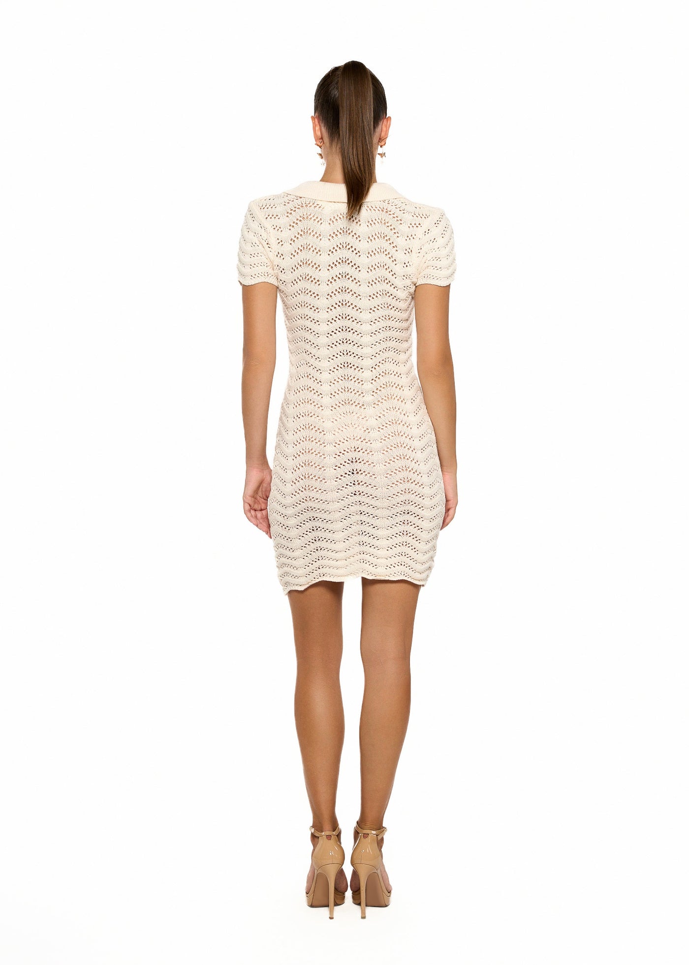 COCO KNITTED IVORY STRIPES - MINI DRESS