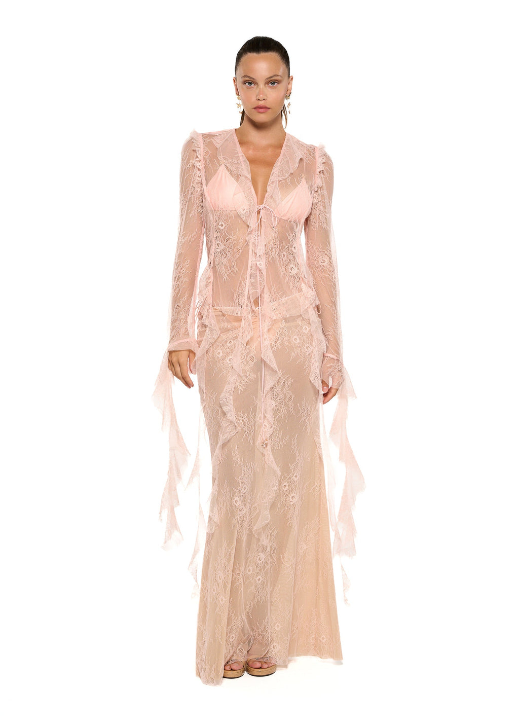 ALANA PEACH LACE - SHIRT