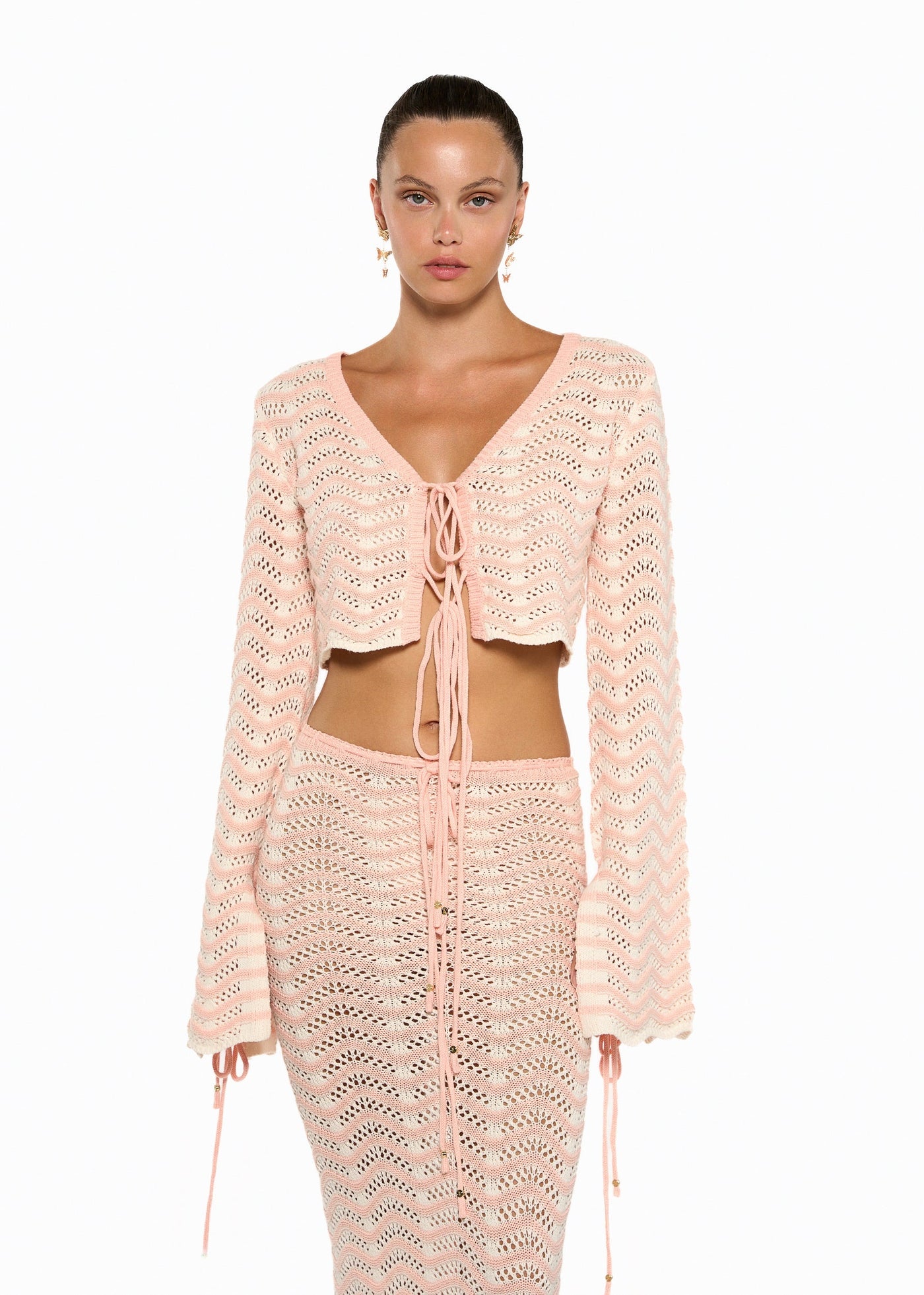 MIANA KNITTED PINK STRIPES - SHIRT