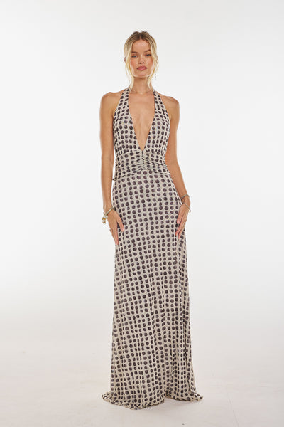 Alexia Polka Dot Halter Dress
