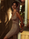 PUSCA GOLDEN SUNSET STRAPPY TANK DRESS